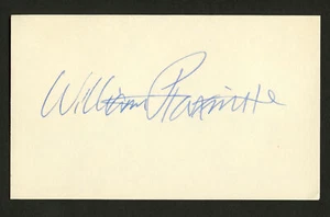 William Proxmire d.2005 signed autograph auto 3x5 card US Senator Wisconsin C827 - Picture 1 of 1