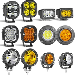 2x4/2.6/3.5" Round LED Work Light Cube Pods Spot Flood Offroad Driving Truck 12V - Picture 1 of 228