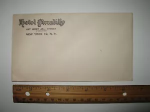 Old Antique Vintage Hotel Piccadilly Emblem Envelope Stationery New York NY NYC - Picture 1 of 4