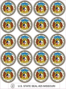 MISSOURI STATE SEAL - SIZE 2" EACH - 20 PER SHEET - Picture 1 of 1