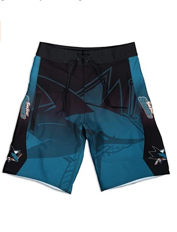 KLEW NHL Men's San Jose Sharks Gradient Board Shorts Cover