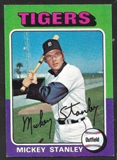 1975 TOPPS LARGE #141  Mickey Stanley  DETROIT TIGERS  EX  B
