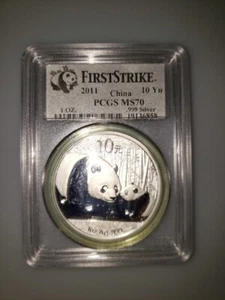 2011 PCGS MS 70 1 oz. Silver Panda, First Strike #1 - Picture 1 of 2