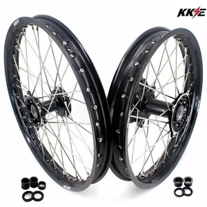 KKE 21/19" Cast Wheels Fit Honda CRF250R 2014-2025 CRF450R 2013-2025 Black Rims - Picture 1 of 12