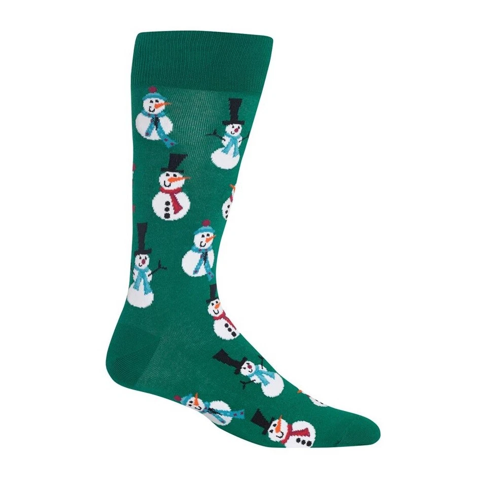 Hotsox Mens Snowmen Socks, Forest, 1 Pair, Mens Shoe 6-12.5 - Image 1 of 1
