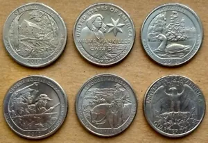 1994P 2016P 2017P x2 2018P 2022P Mis-Struck Fat Rim 6 Coin Lot Mint Error Coins - Picture 1 of 9