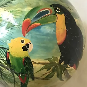 Cáscara de coco de loro tucán pintada a mano de colección Panamá - Imagen 1 de 12