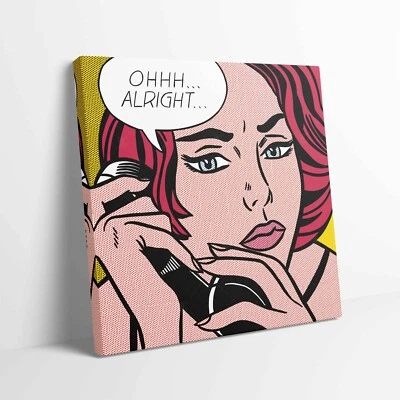 Roy Pop Art Ohhh Alright Stretched Canvas Print Wall Deco Art More Sizes - Image 1 of 4