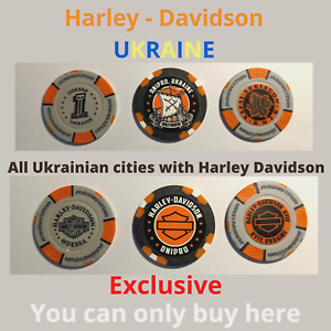 Harley Davidson Poker 3x Chip UKRAINE  / ODESSA + KYIV + DNIPRO / all cities HD