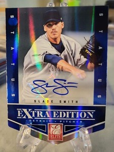 2012 Elite Extra Edition Status Blue Die-Cut Signatures /50 Slade Smith #84 Auto
