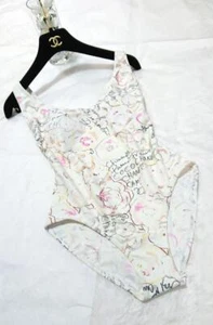 Used CHANEL Swimwear One Piece White Size 38 1998 Cruise Collection No Box Women - Picture 1 of 9