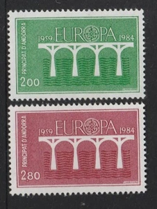 ANDORRA [Fr.] 1984 EUROPA BRIDGE set of 2 MNH   - Picture 1 of 1