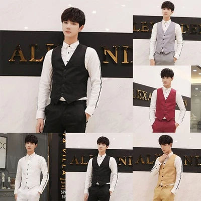 Mens Vest Clothing Waistcoat Winter All Seasons Autumn Double-breasted - Image 1 of 4