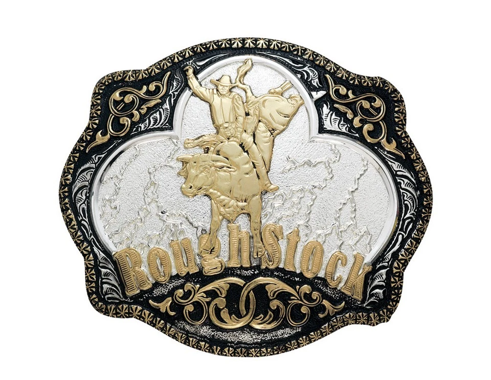 Crumrine Western Belt Buckle Bull Rider Silver Bronze Black C08669 - Image 1 of 1