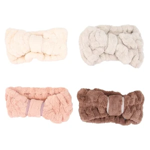 4 Stück Stirnband Haar Miss elastische Stirnbänder flauschiger Stoff für Make-up - Bild 1 von 12