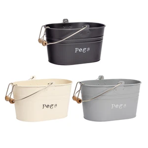 Cubo de clavija de metal vintage para ropa cocina lavandería utilidad almacenamiento cubo lata - Imagen 1 de 18