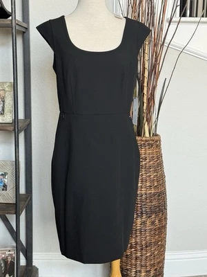 Vestido Vaina Ann Taylor Negro Talla 8 Nuevo con Etiquetas Clásico Cuello Redondo Sin Mangas Foto 1 de 4