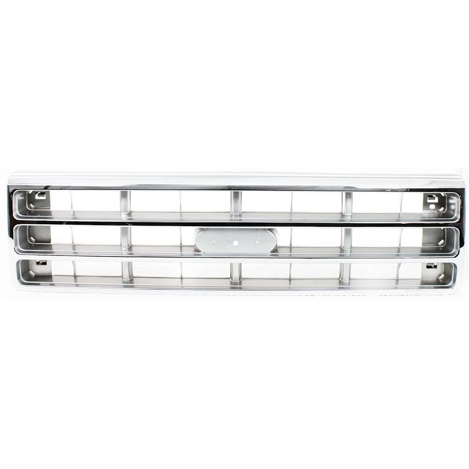 Grille Assembly For Ford F-150 F-250 F-350 Bronco 1989-1991 Chrome with Silver - Imagem 1 de 4