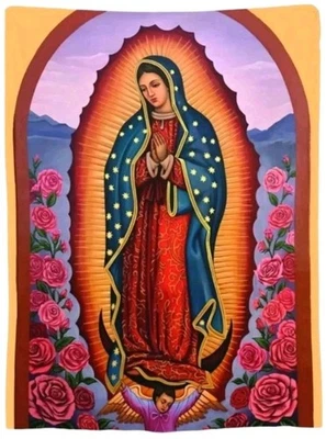 NEW! Virgen De Guadalupe Soft Blanket/Throw 50X60 100% Polyester Religious Multi - Image 1 of 4