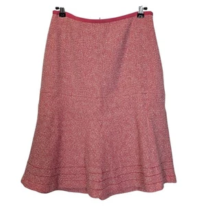 Falda Ann Taylor NUEVA CON ETIQUETAS Rosa y Blanco Mezcla de Lana Preppy Hasta la Rodilla Talla 6 - Imagen 1 de 6