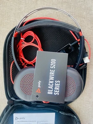 Plantronics Blackwire 5200 Series USB Headset by Poly – New w/ Pouch - Image 1 of 4