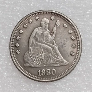 1880 United State Quarter The Seated Liberty Metal Commemorative Coin - Picture 1 of 3