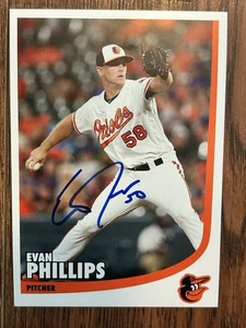 Cartolina Stat firmata Evan Phillips Baltimore Orioles 3,5” X 5” MLB Baseball - Foto 1 di 5