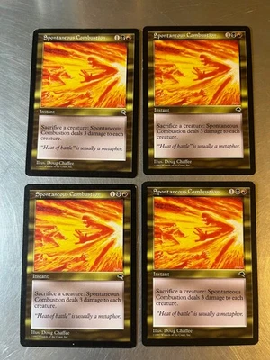 4x Spontaneous Combustion Vintage Tempest Magic Cards Light Play Playset - Image 1 of 2