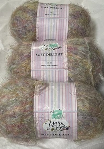 Yarn Bee Soft Delight 3 Skeins White Pastels. (D) - Picture 1 of 4