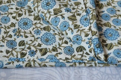 NO TARRIF CHARGES 100%✅ZK_168 Hand Block Floral Print 100%Cotton 3 Yard Fabric - Image 1 of 4