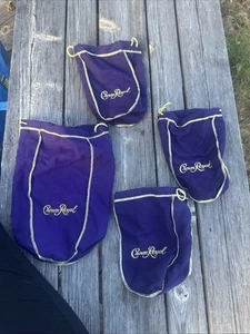 Crown Royal Purple Kordelzug 3 kleine Beutel 50ml 4" Classic Logo 1 größere Tasche - Bild 1 von 5