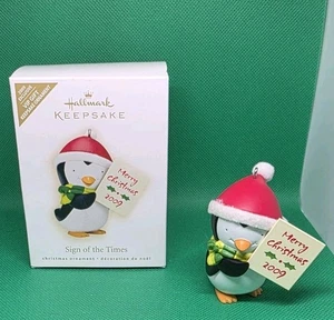 Open Box- ❄️ Hallmark Keepsake Ornament "Sign Of the Times"⛄️ 2009 Christmas  - Picture 1 of 2