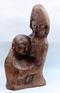 Rara statua/scultura URI ROTH intagliata madre e bambino legno intagliato Israele - Foto 1 di 7