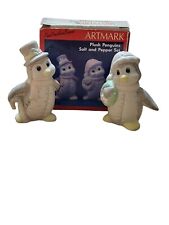 Artmark Plush Penguins Fine Porcelain Salt Pepper Shakers Set w/ Box Vintage