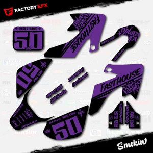 Kit de gráficos de carreras Smokin negro y púrpura para Honda Crf50 CRF 04-12 50 calcomanías - Imagen 1 de 8