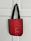 Lululemon- Small Reusable Shopping Tote Bag Snap Button Black Red White 9" x 12"