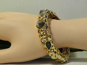 Alexis Bittar Gold Semi-Precious Multi-Stone Textured Bangle Bracelet.****NEW*** - Picture 1 of 12
