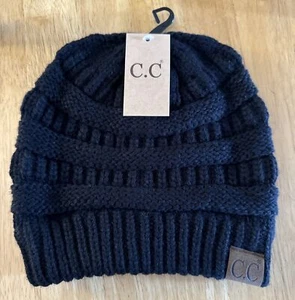 C.C Women's Trendy Basic Chunky Soft Ribbed Cable Knit Skull Cap Beanie Hat New - Picture 1 of 5