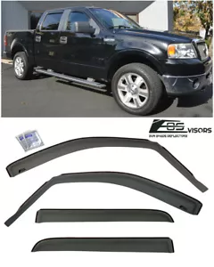 For 04-08 Ford F150 Crew Cab In-Channel Style Side Window Visors Rain Deflectors - Bild 1 von 12