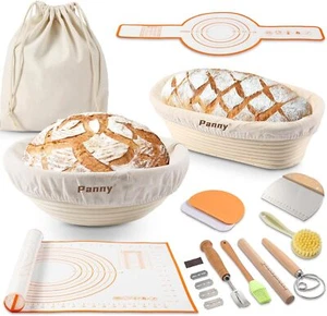 Banneton Basket, Banneton Bread Proofing Basket with Liners, 9" Round - Picture 1 of 8