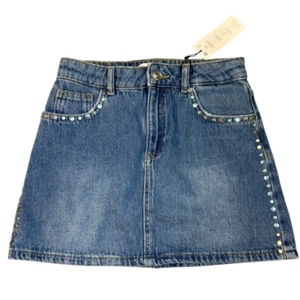 Zara girls Denim Skirt with Studded Details 10 - Picture 1 of 4