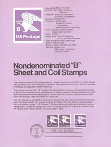 #8104 B(18c) Rate Booklet Stamps - Scott #1819a USPS Souvenir Page - Picture 1 of 1