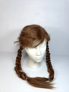 WIG Princess Anna Frozen Amine Wig Brunette Brown Cosplay Party 18" Braids - Picture 1 of 9