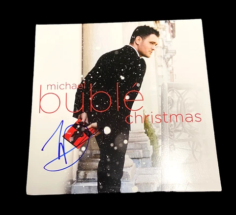 MICHAEL BUBLE SIGNED AUTOGRAPH CHRISTMAS ALBUM VINYL LP BAS BECKETT COA Cover