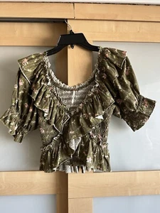 Free People Women's Favorite Girl Top in Army Combo Sz XS NWOT - Picture 1 of 5