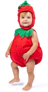 Dress-Up-America Baby Strawberry Costume - Halloween Strawberry Romper for Girls - Picture 1 of 2
