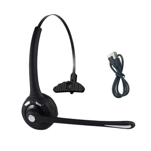 Black Rechargeable Headphone Wireless Bluetooth 5.0 Operator Headset New - Zdjęcie 1 z 12