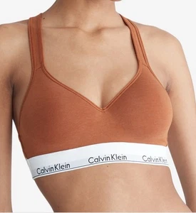 Calvin Klein Women's Modern Cotton Padded Bralette QF1654 - Warm Bronze, Large - Picture 1 of 5