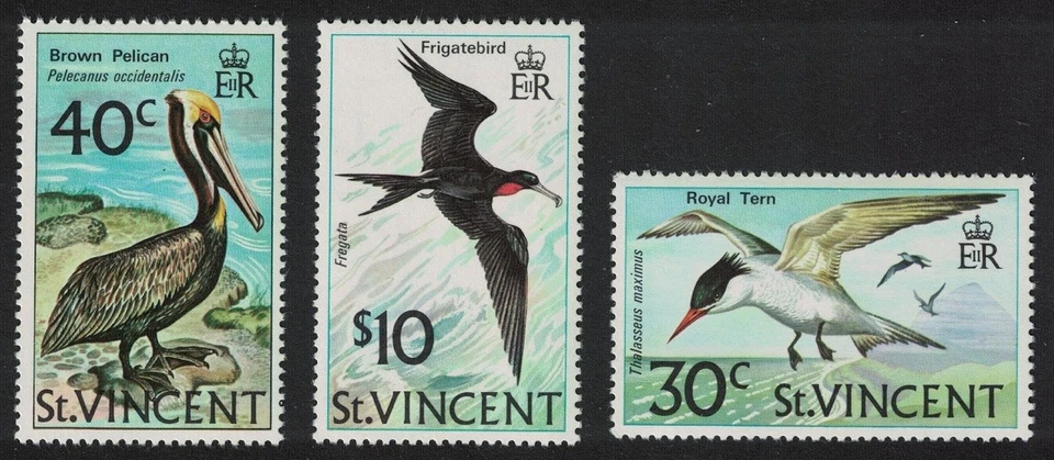 Fragata St. Vincent Pelican Tern Bird 3v 1974 MNH Sc#379-381 SG#396-398 - Imagem 1 de 1