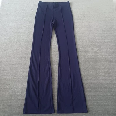 Pantalones Mango Mujer S Azul Tiro Alto Acampanados Pantalones Carrera Elastizados Pull On Tejido Foto 1 de 4